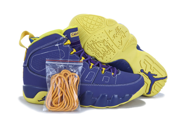Air Jordan 9 Mens Shoes Viole/Yellow Online